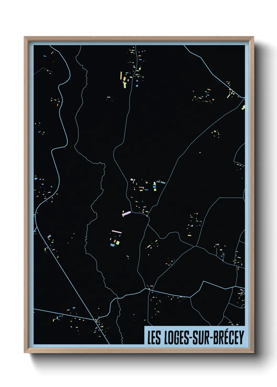 Une affiche de carte sur Les Loges-sur-Brécey