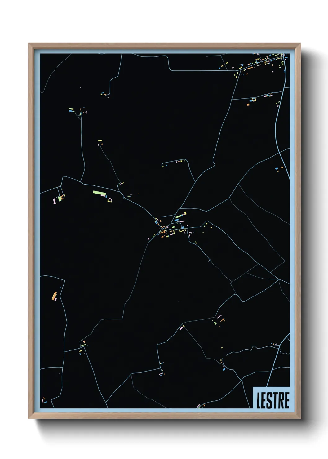 Une affiche de carte sur Lestre