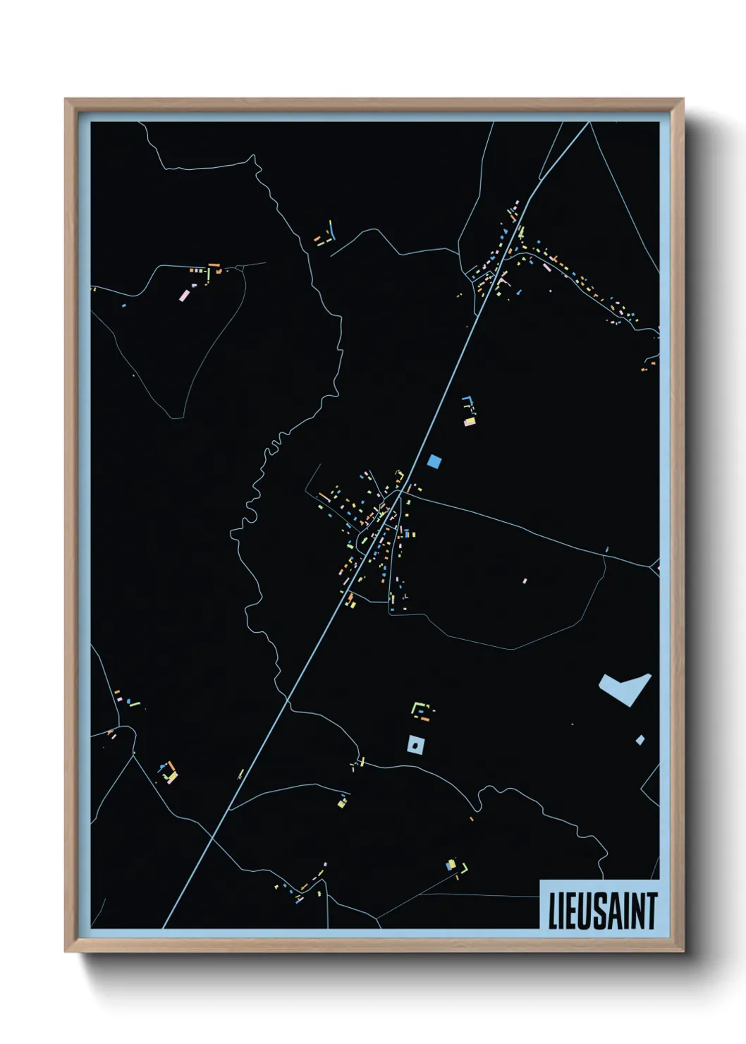 Une affiche de carte sur Lieusaint