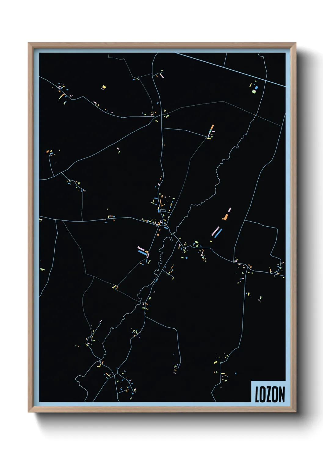 Une affiche de carte sur Lozon