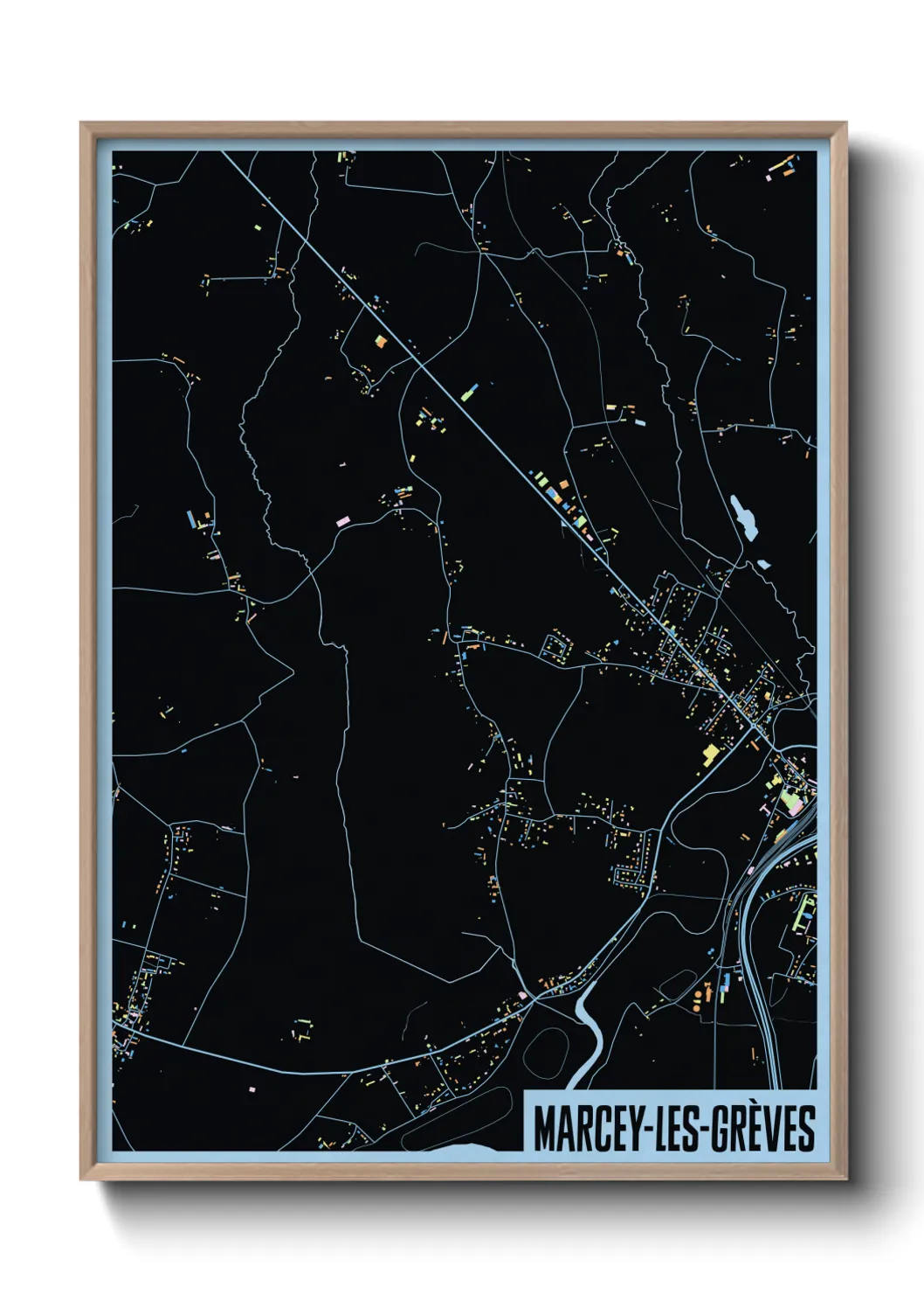 Une affiche de carte sur Marcey-les-Grèves