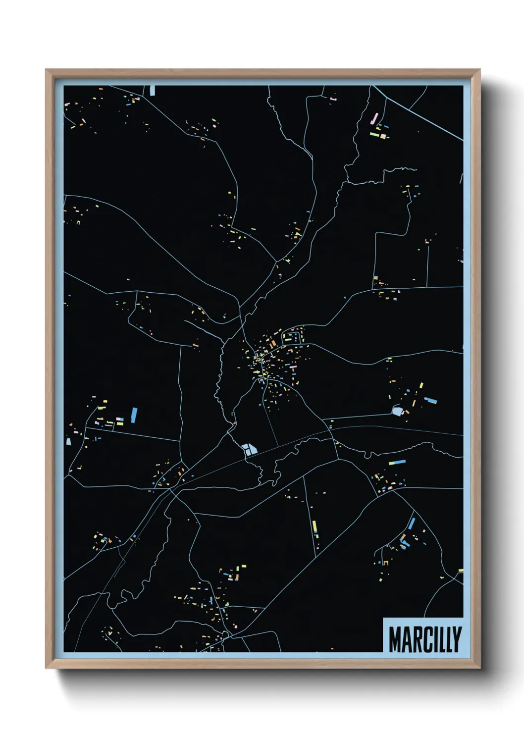 Une affiche de carte sur Marcilly