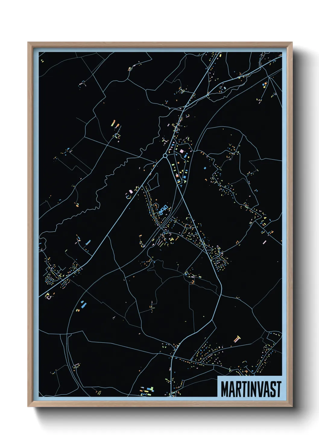 Une affiche de carte sur Martinvast