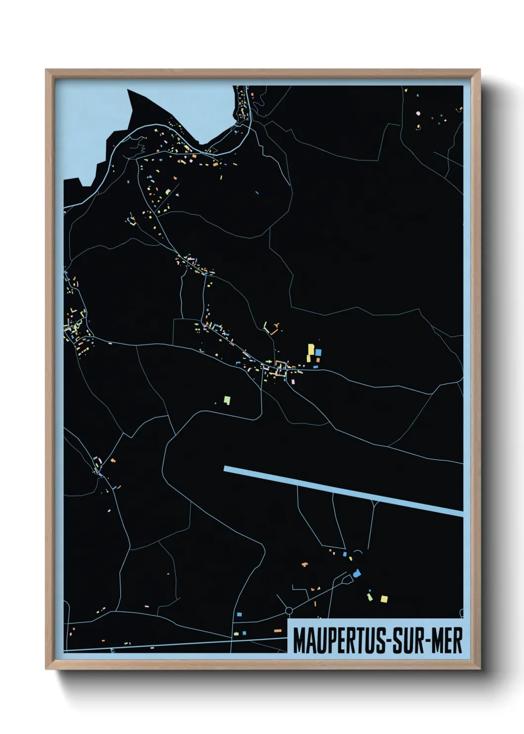 Une affiche de carte sur Maupertus-sur-Mer