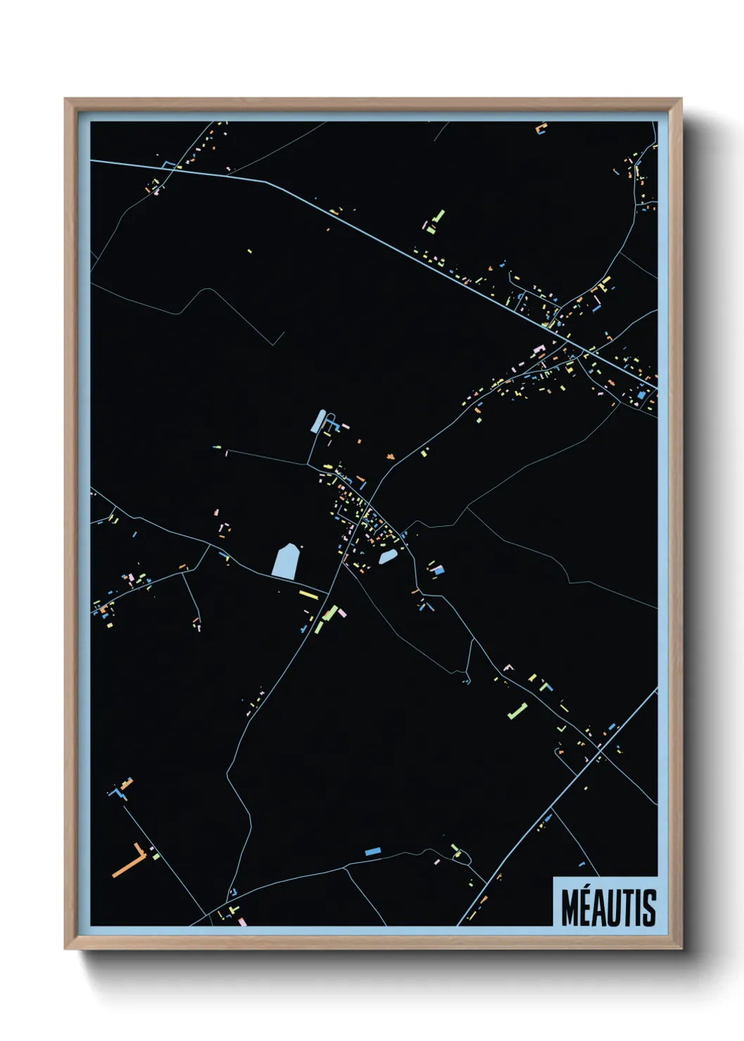 Une affiche de carte sur Méautis