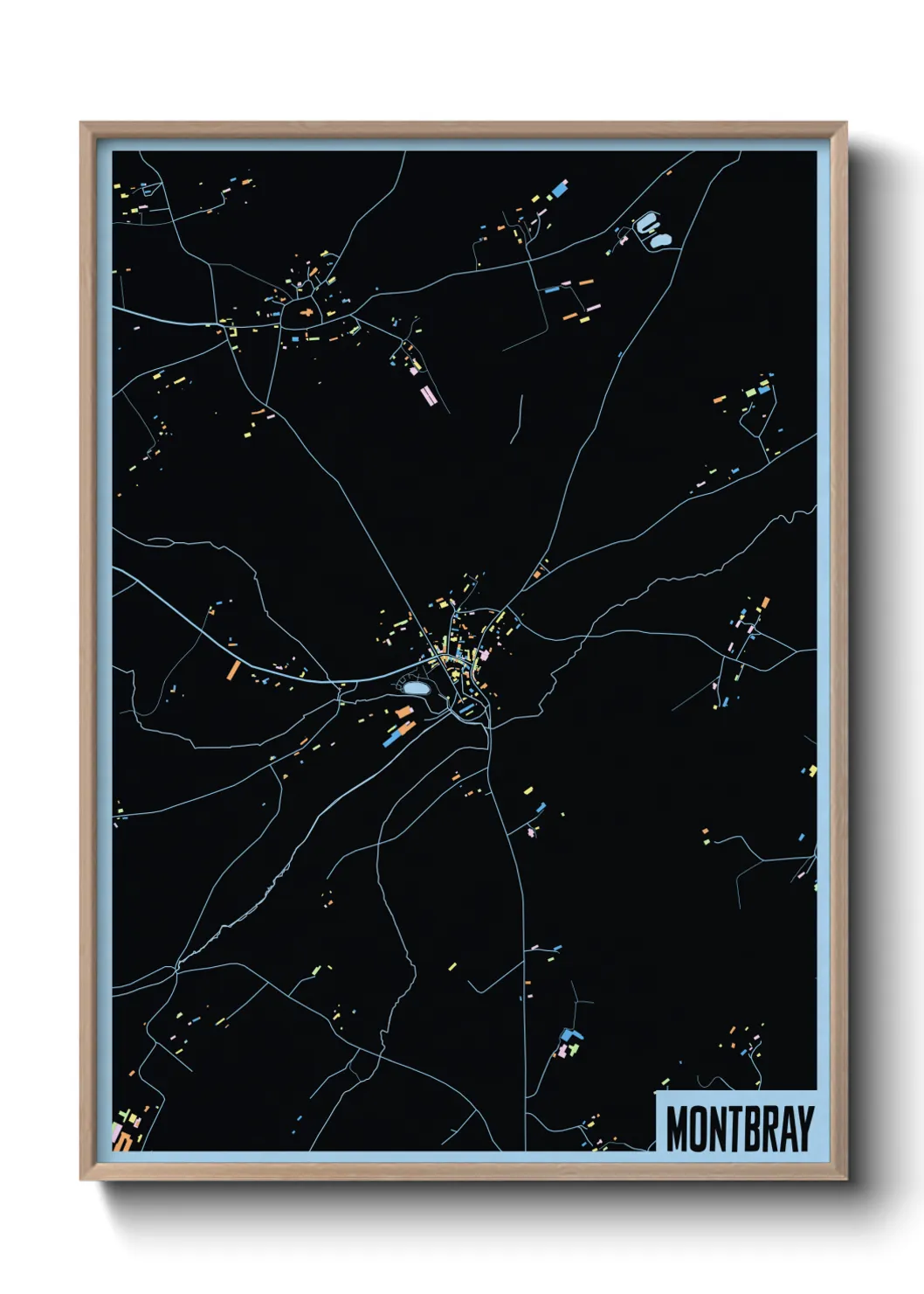 Une affiche de carte sur Montbray