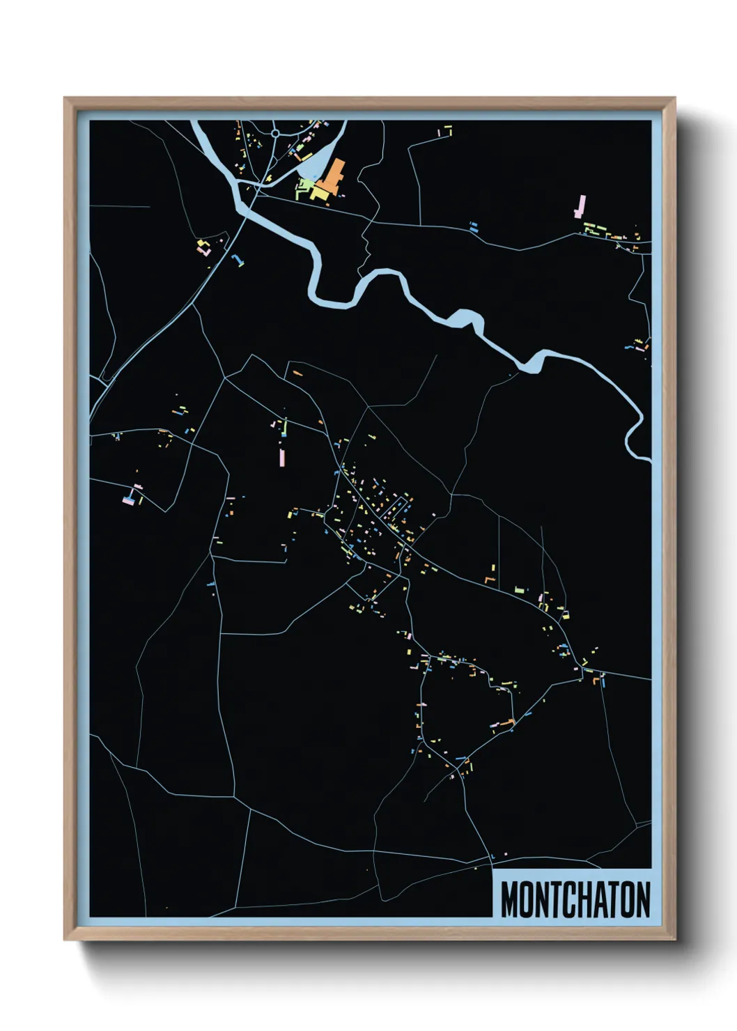 Une affiche de carte sur Montchaton