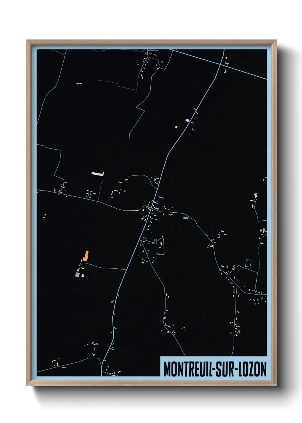 Une affiche de carte sur Montreuil-sur-Lozon