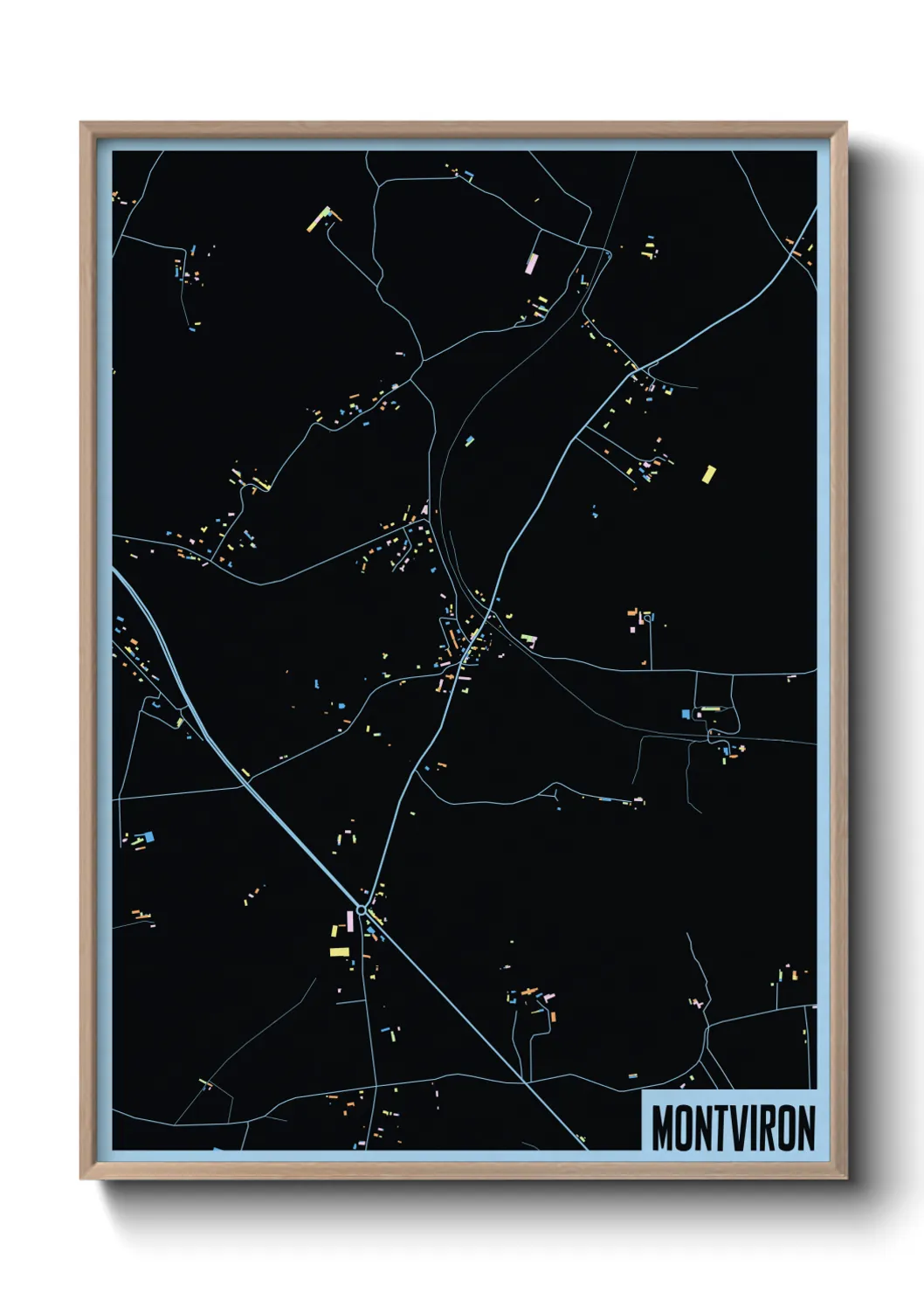 Une affiche de carte sur Montviron