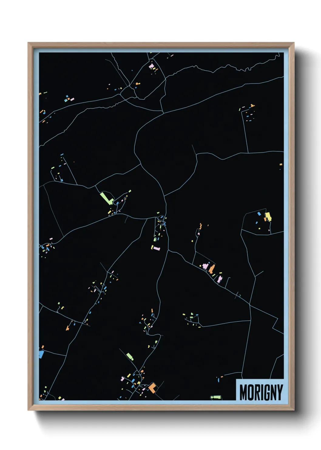 Une affiche de carte sur Morigny