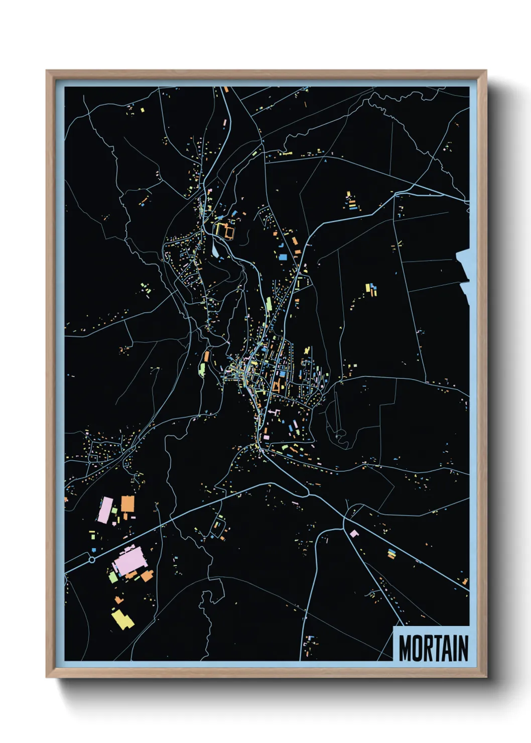 Une affiche de carte sur Mortain