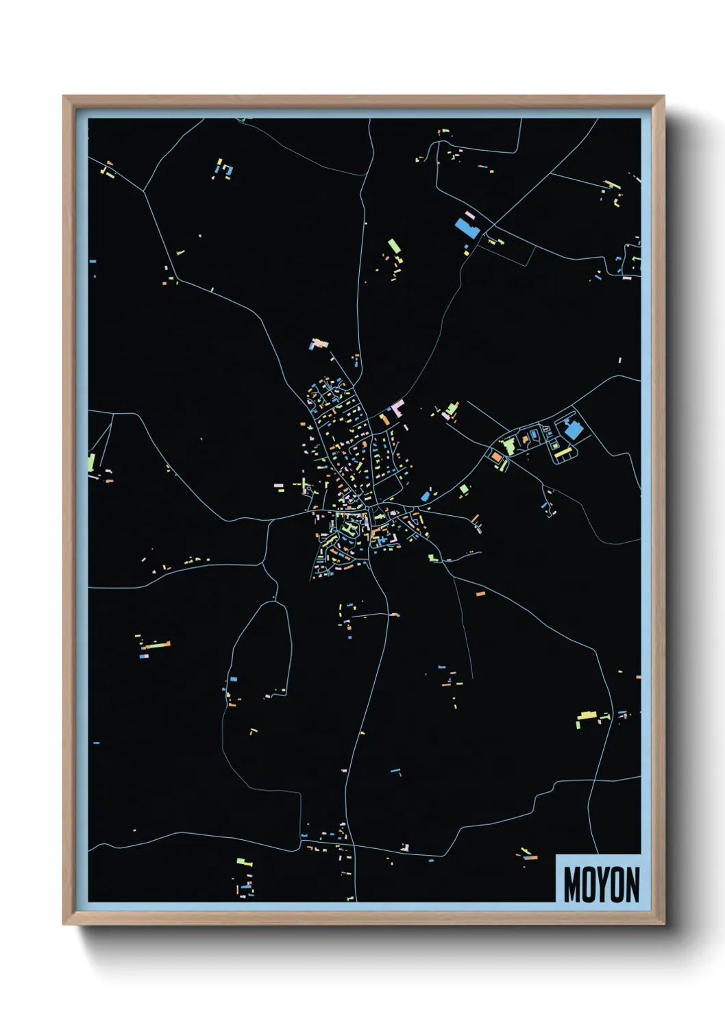 Une affiche de carte sur Moyon