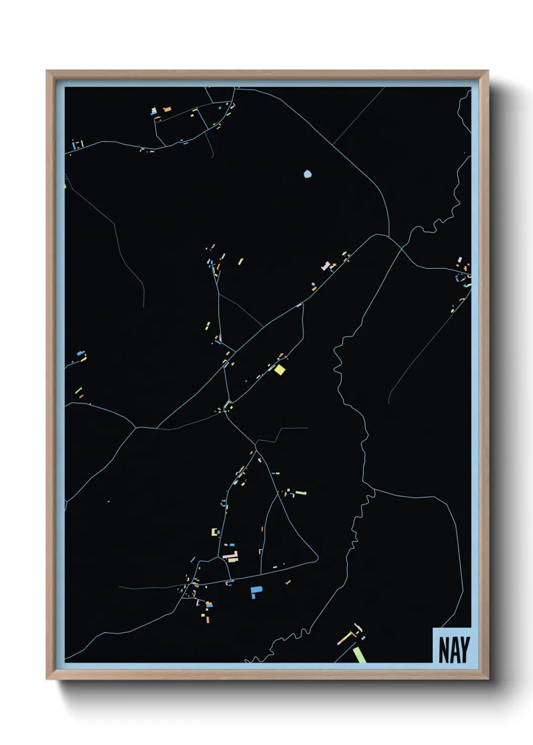 Une affiche de carte sur Nay