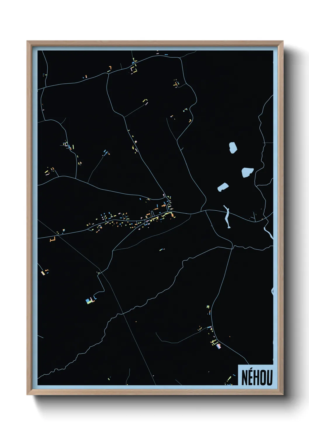 Une affiche de carte sur Néhou