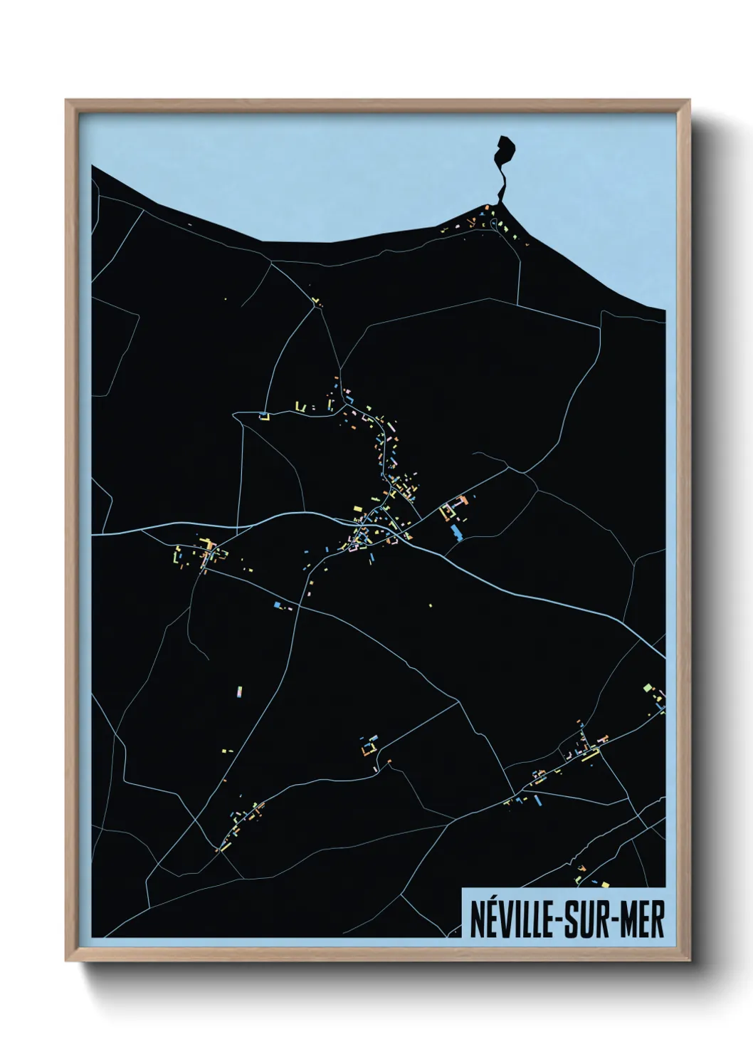 Une affiche de carte sur Néville-sur-Mer