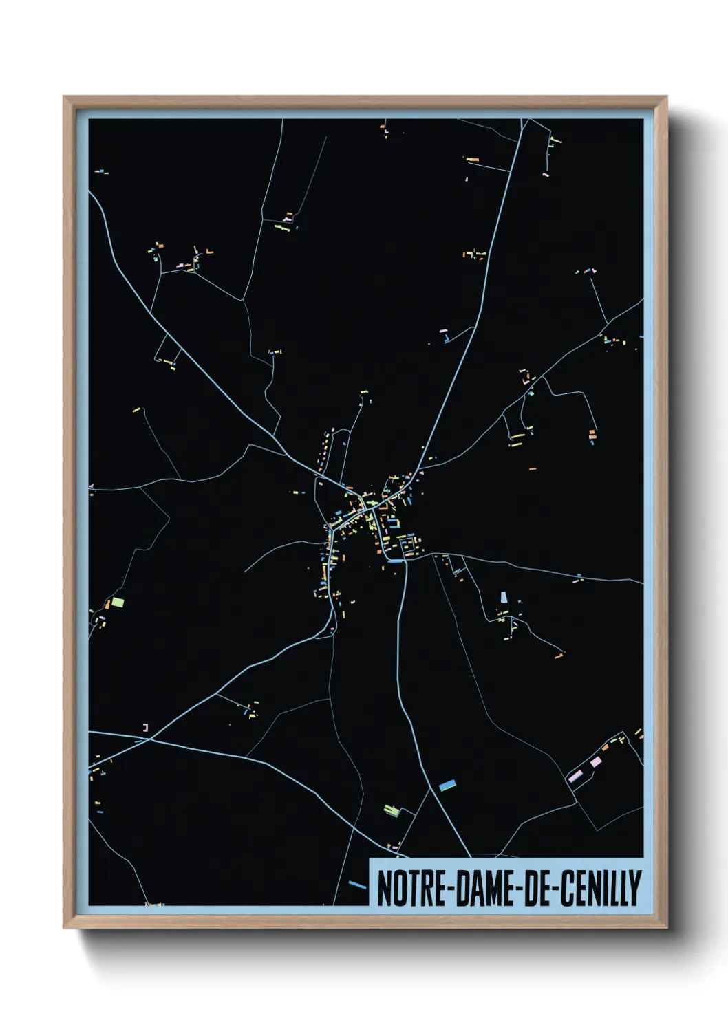 Une affiche de carte sur Notre-Dame-de-Cenilly