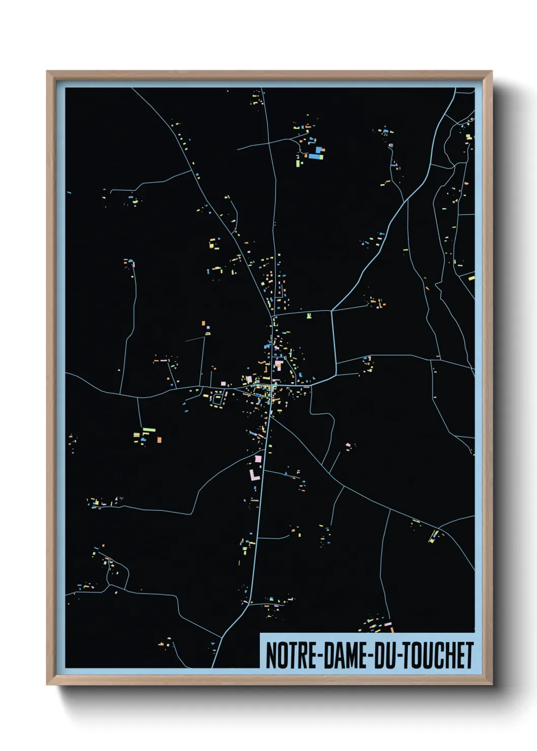 Une affiche de carte sur Notre-Dame-du-Touchet