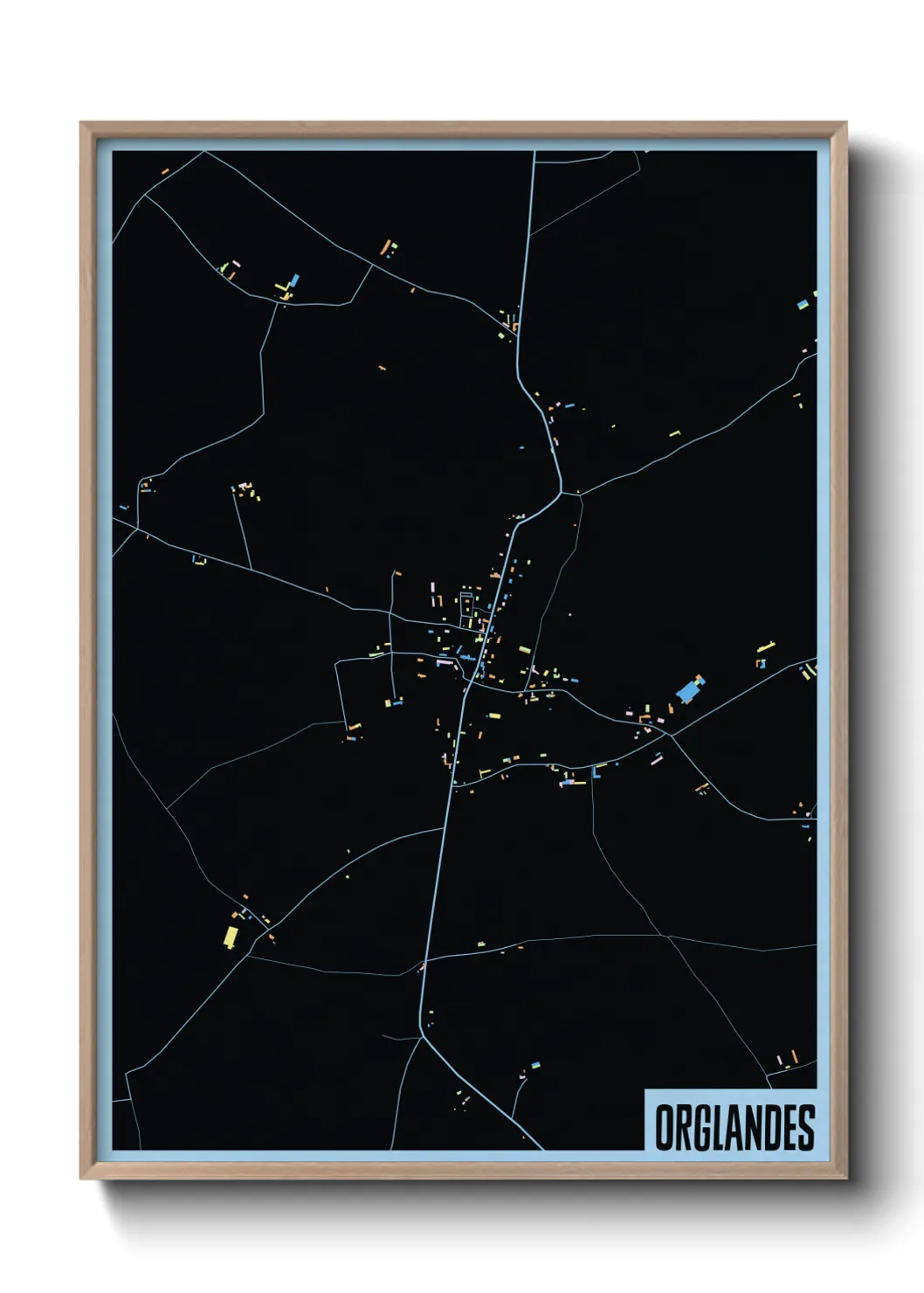 Une affiche de carte sur Orglandes