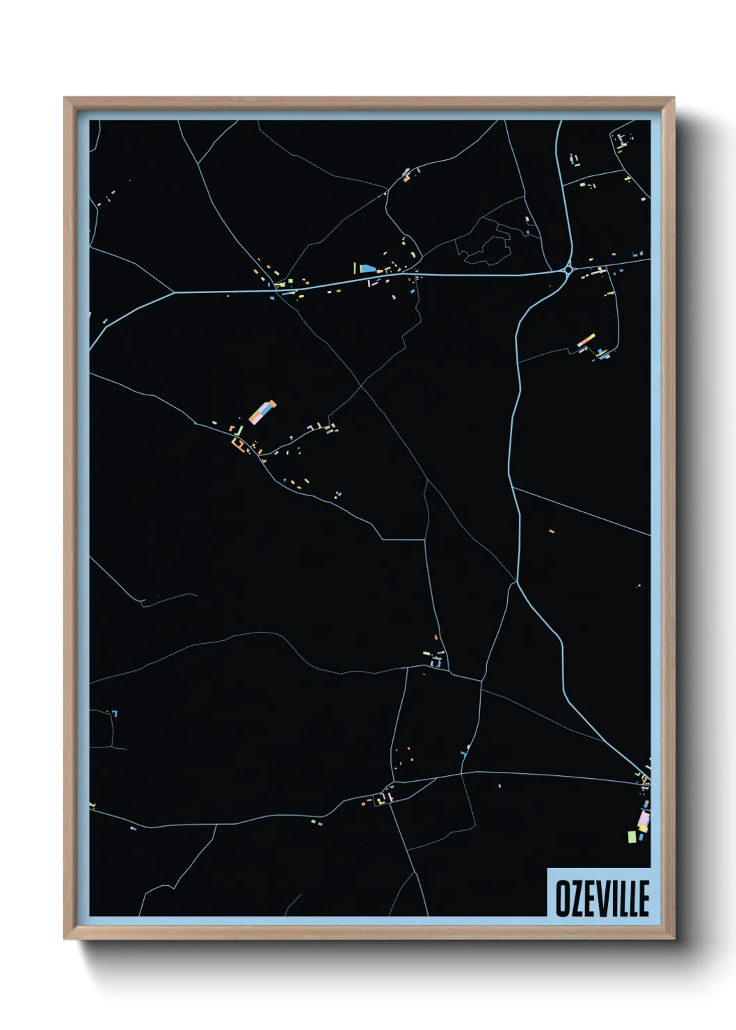 Une affiche de carte sur Ozeville