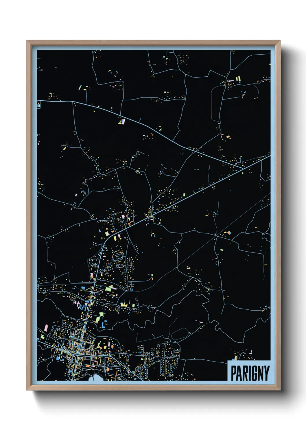 Une affiche de carte sur Parigny