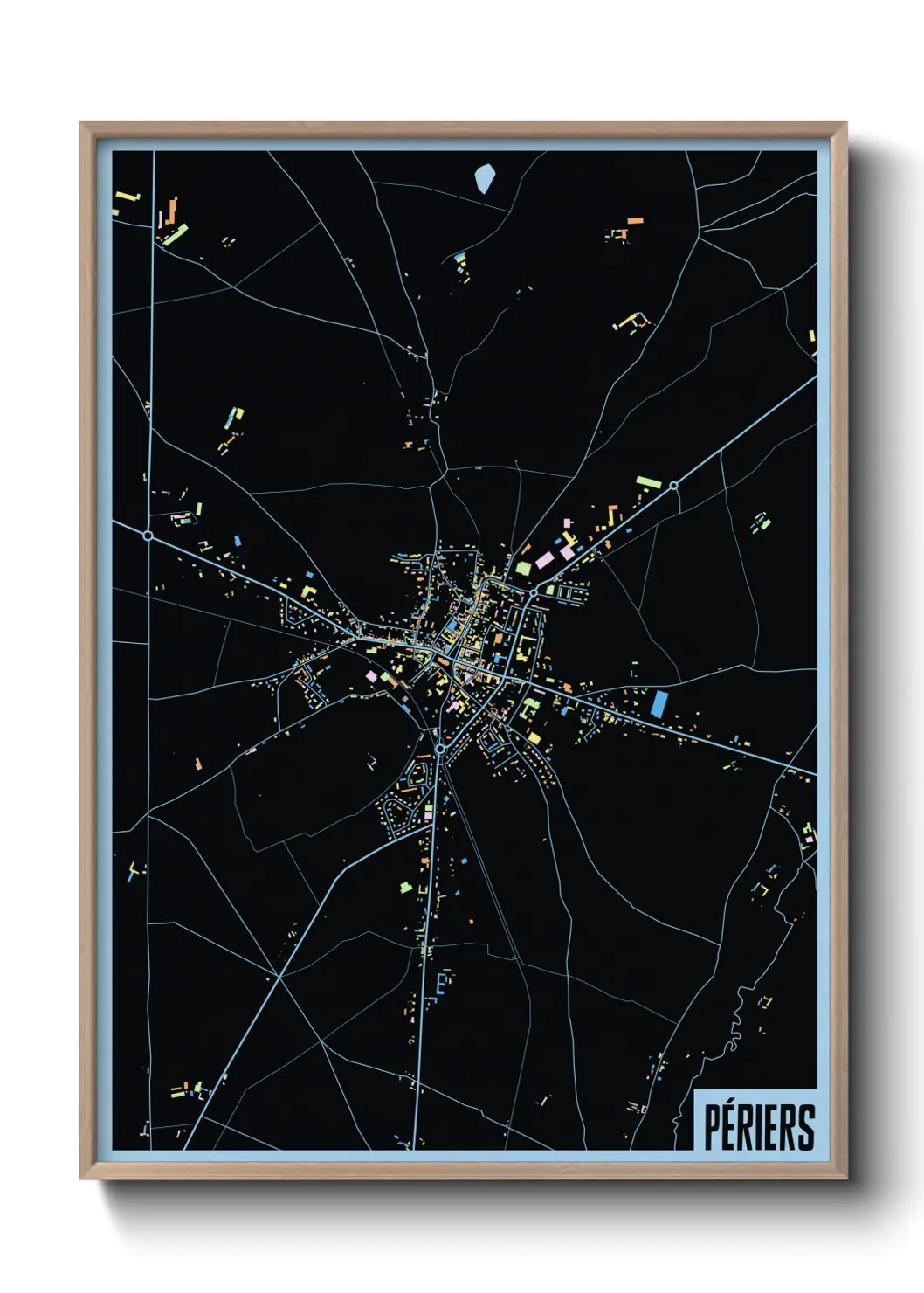 Une affiche de carte sur Périers