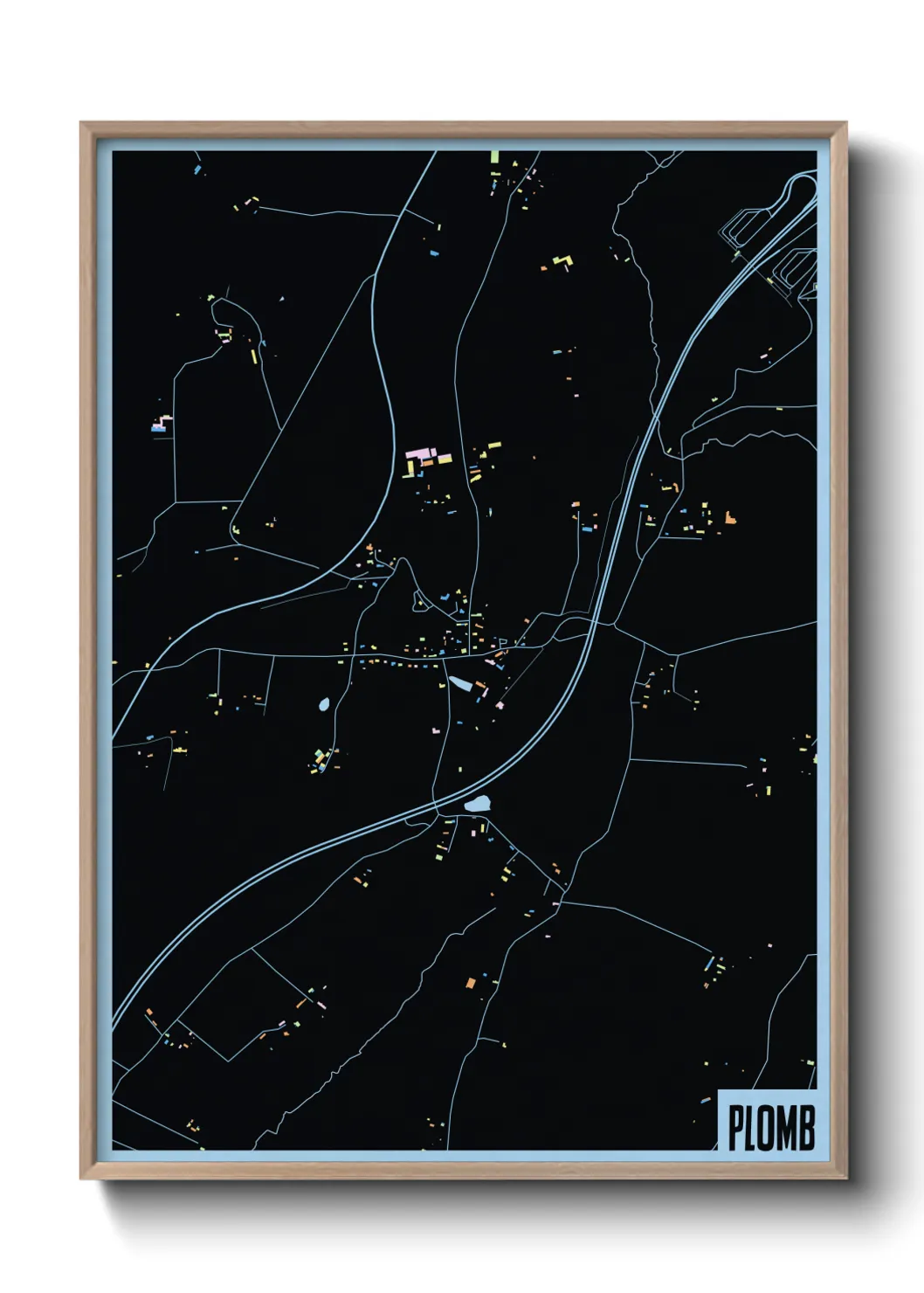 Une affiche de carte sur Plomb