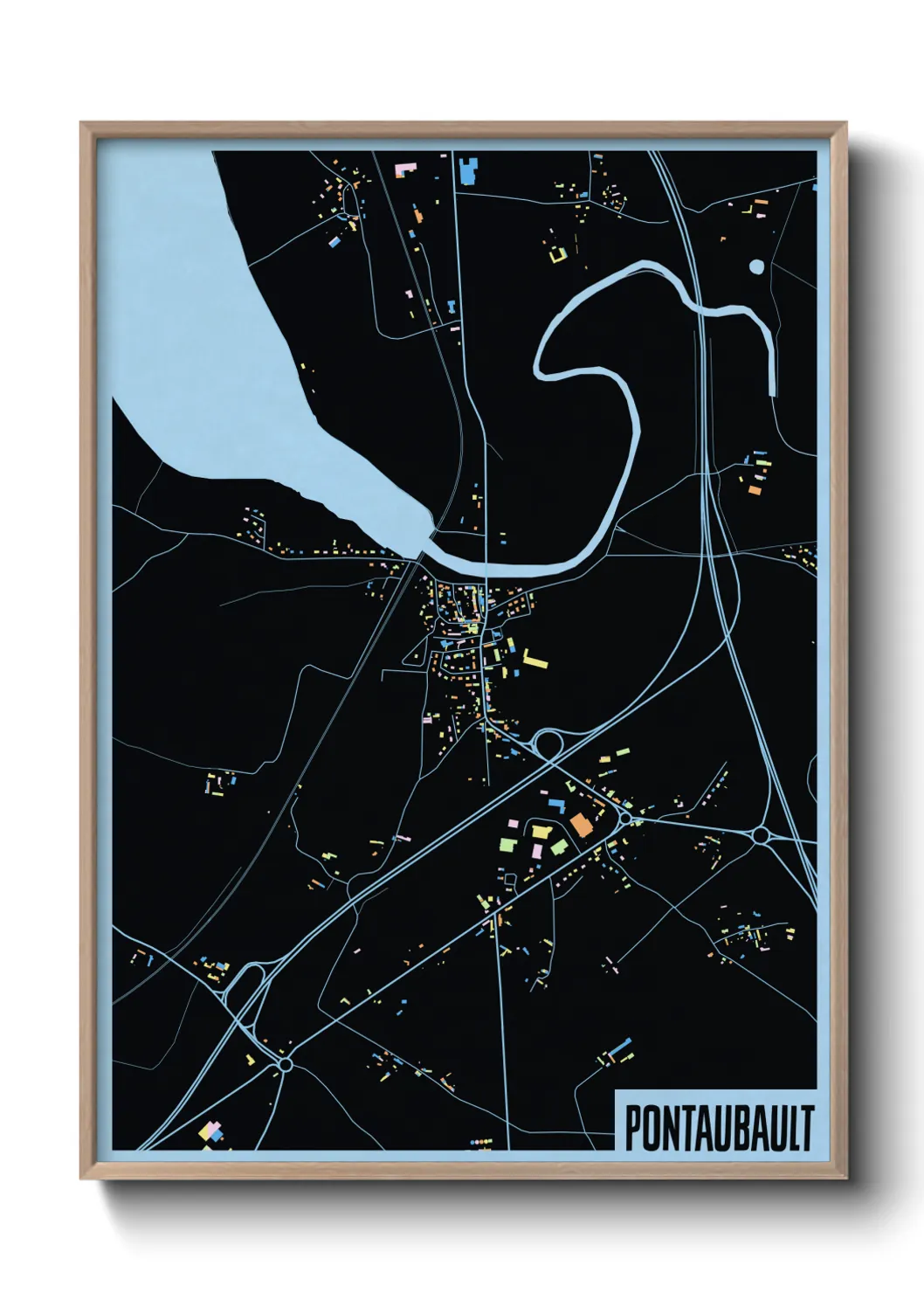 Une affiche de carte sur Pontaubault