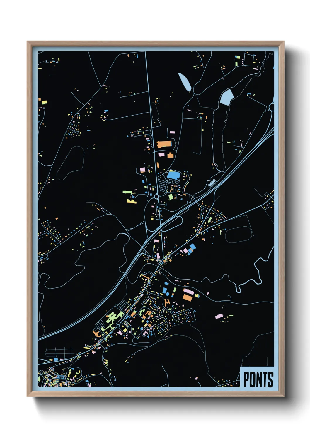 Une affiche de carte sur Ponts