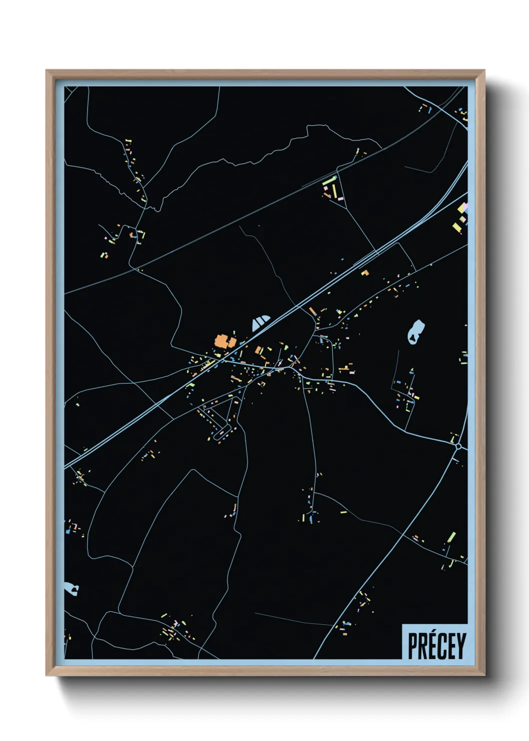 Une affiche de carte sur Précey