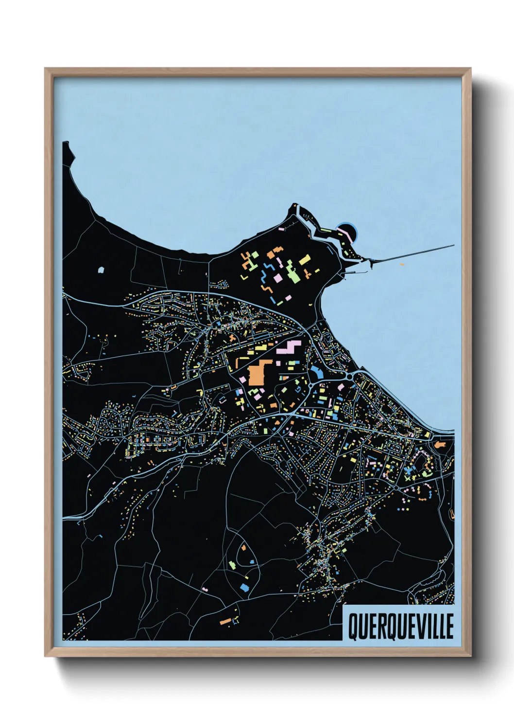 Une affiche de carte sur Querqueville