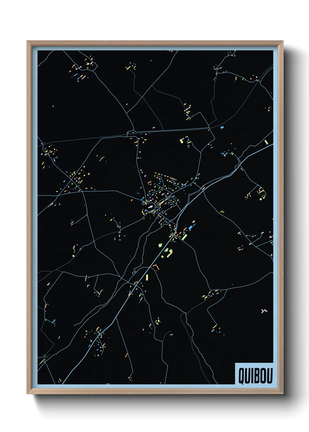 Une affiche de carte sur Quibou