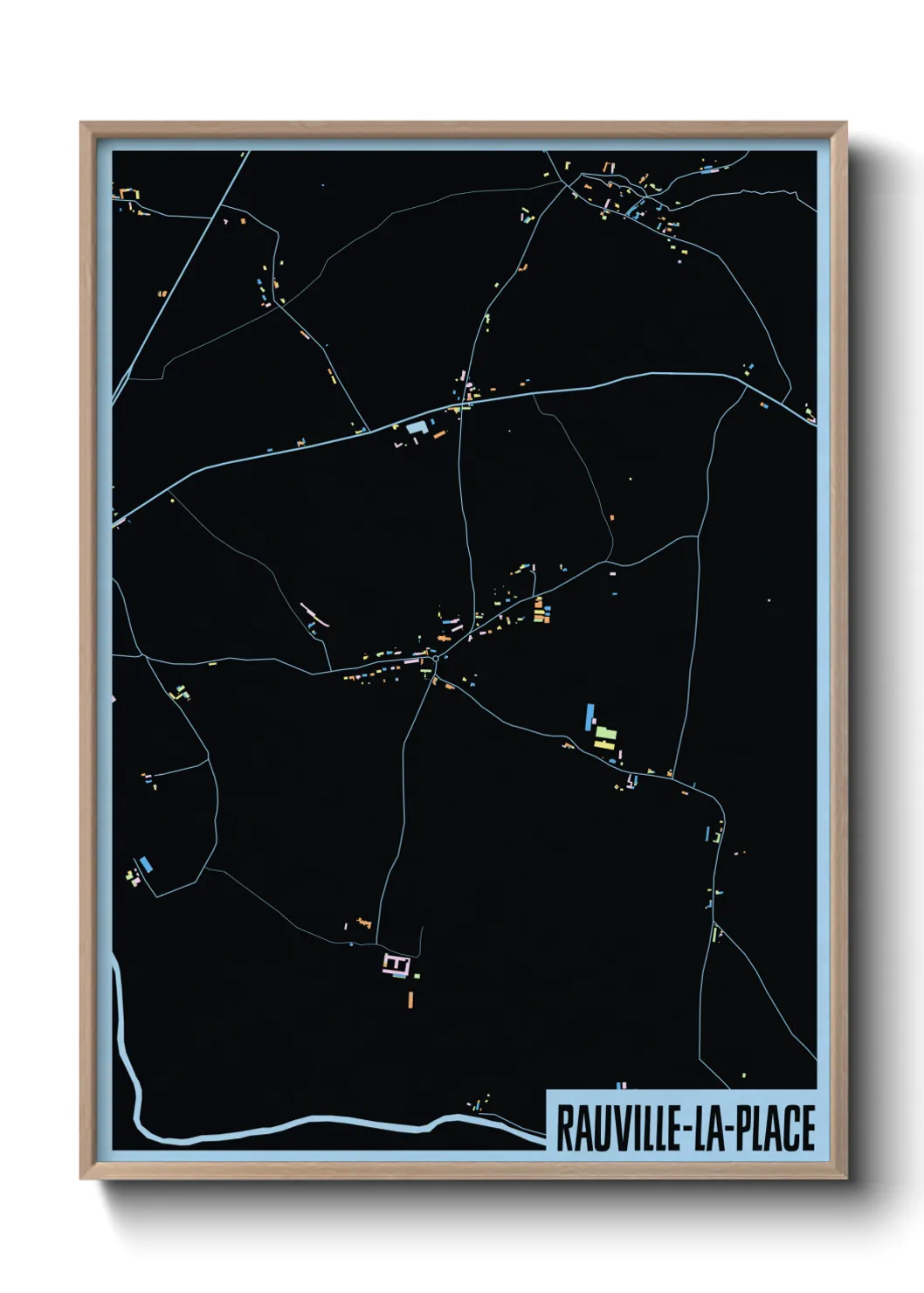 Une affiche de carte sur Rauville-la-Place