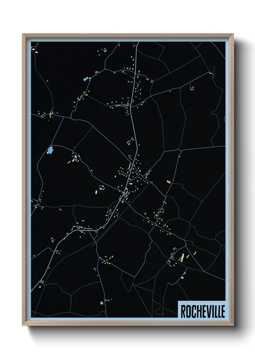 Une affiche de carte sur Rocheville