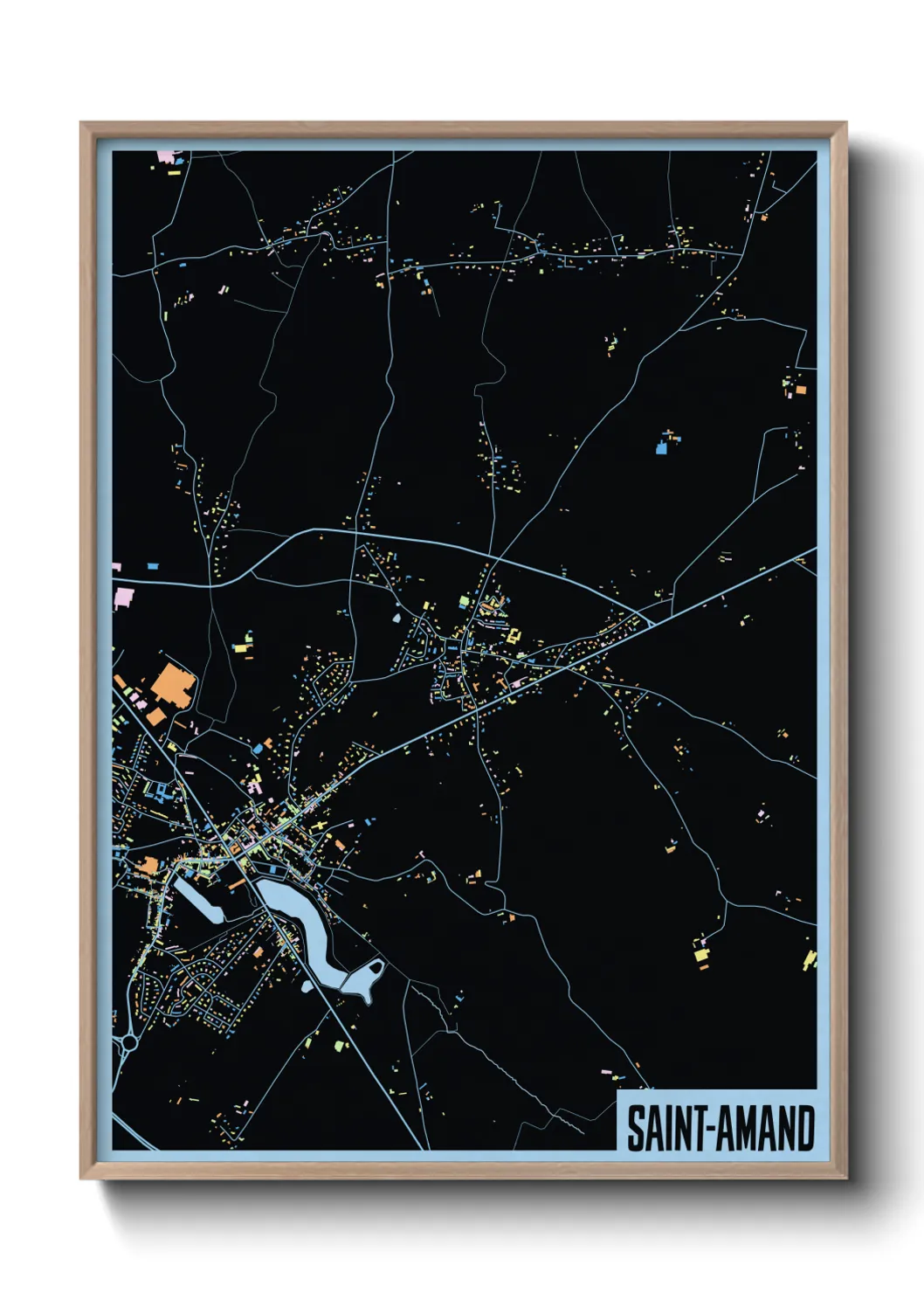 Une affiche de carte sur Saint-Amand