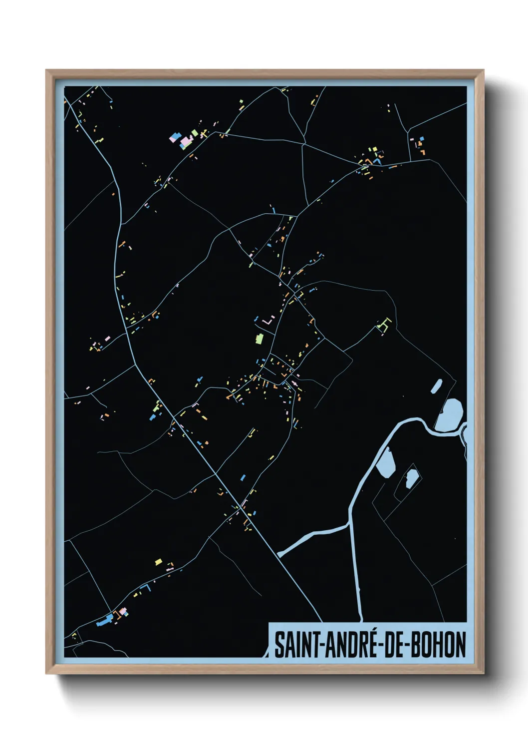 Une affiche de carte sur Saint-André-de-Bohon