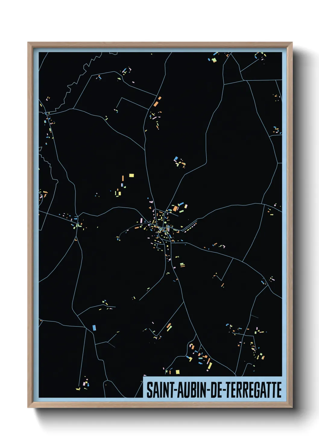 Une affiche de carte sur Saint-Aubin-de-Terregatte