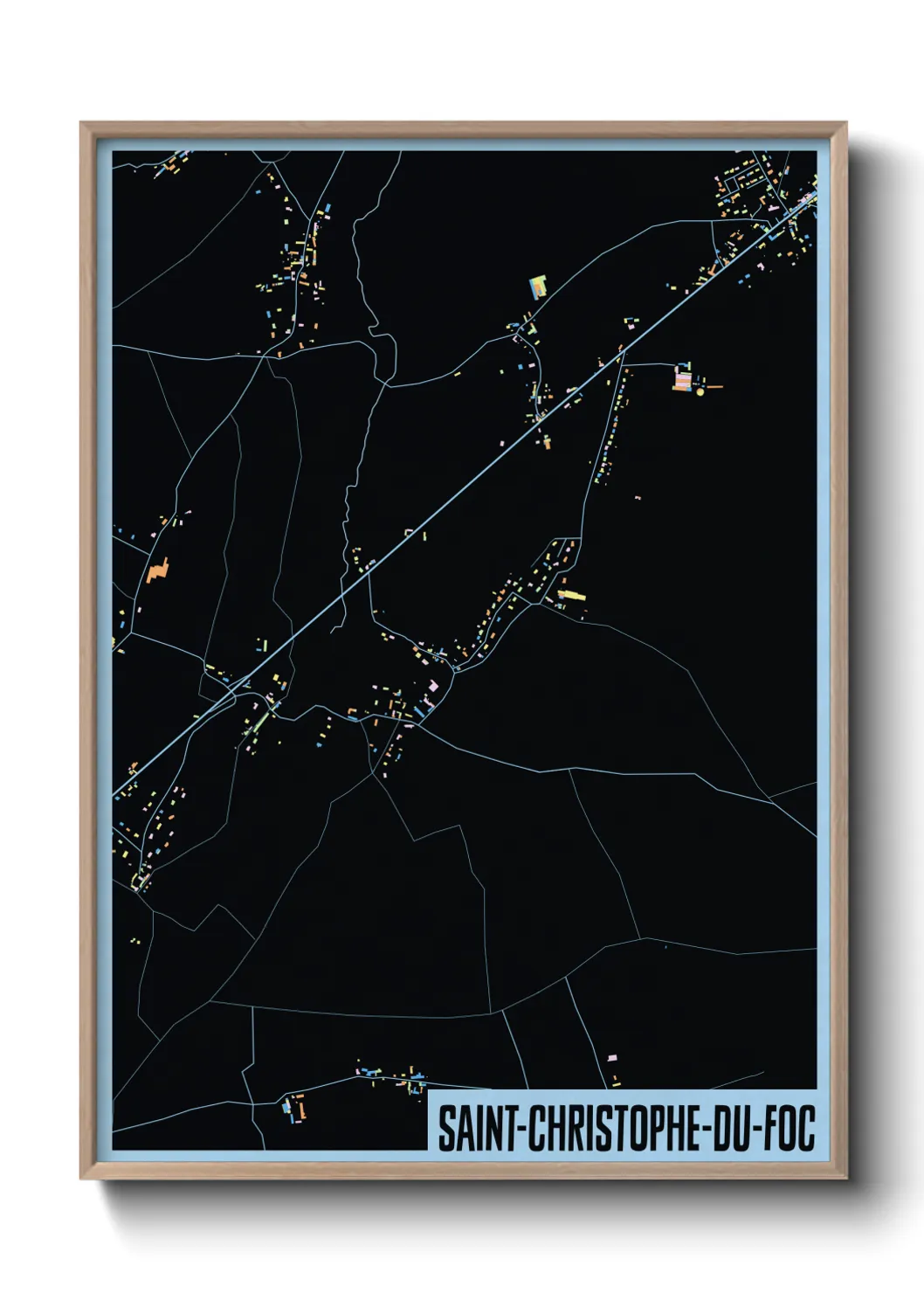 Une affiche de carte sur Saint-Christophe-du-Foc