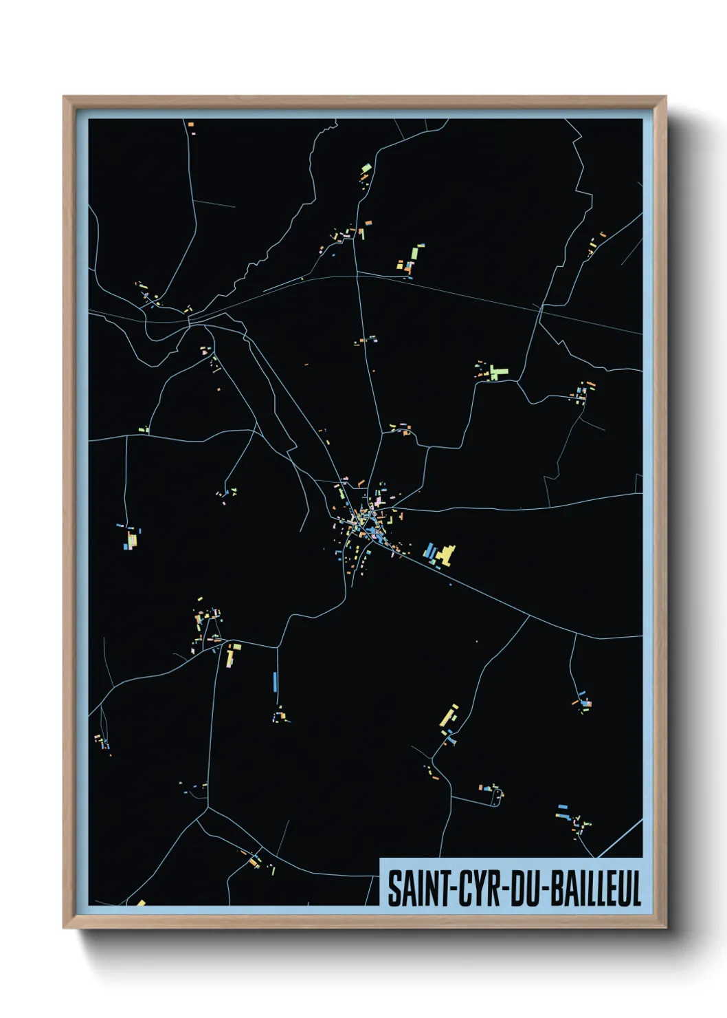 Une affiche de carte sur Saint-Cyr-du-Bailleul