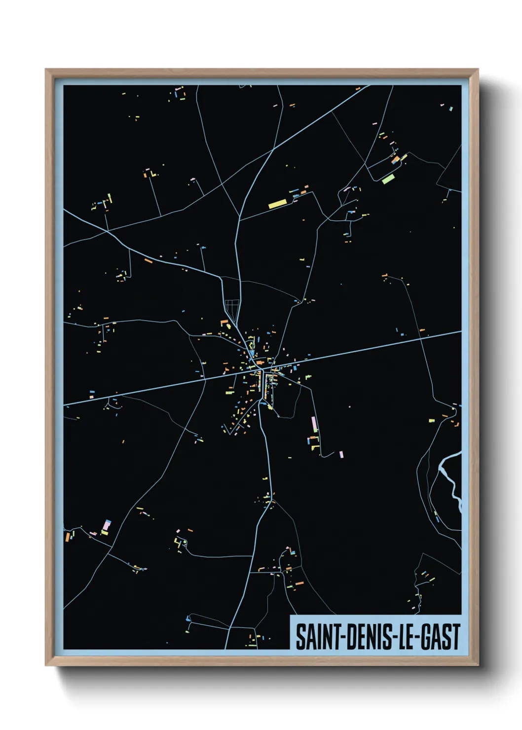 Une affiche de carte sur Saint-Denis-le-Gast