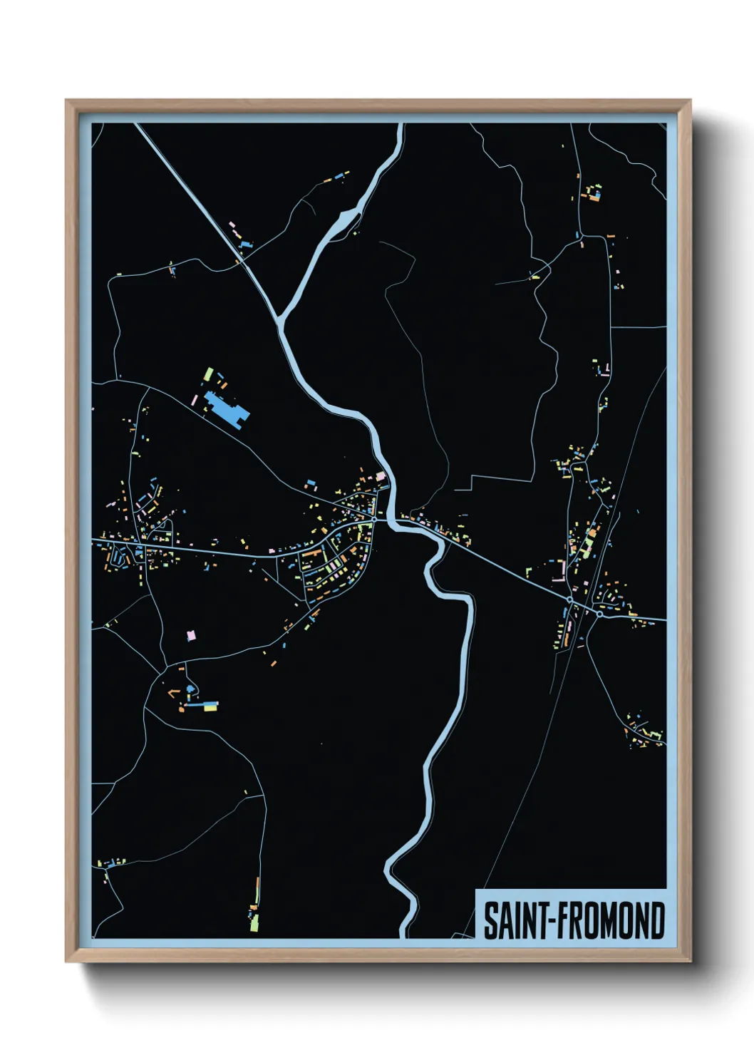 Une affiche de carte sur Saint-Fromond