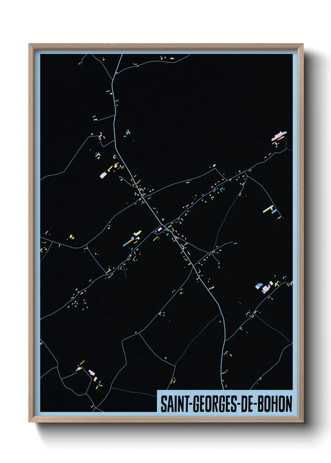 Une affiche de carte sur Saint-Georges-de-Bohon