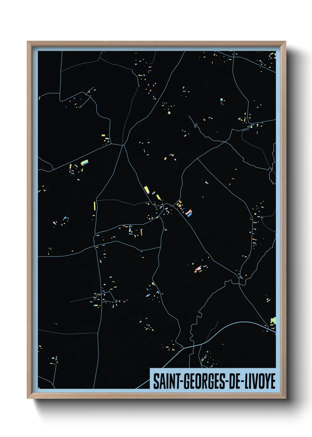 Une affiche de carte sur Saint-Georges-de-Livoye