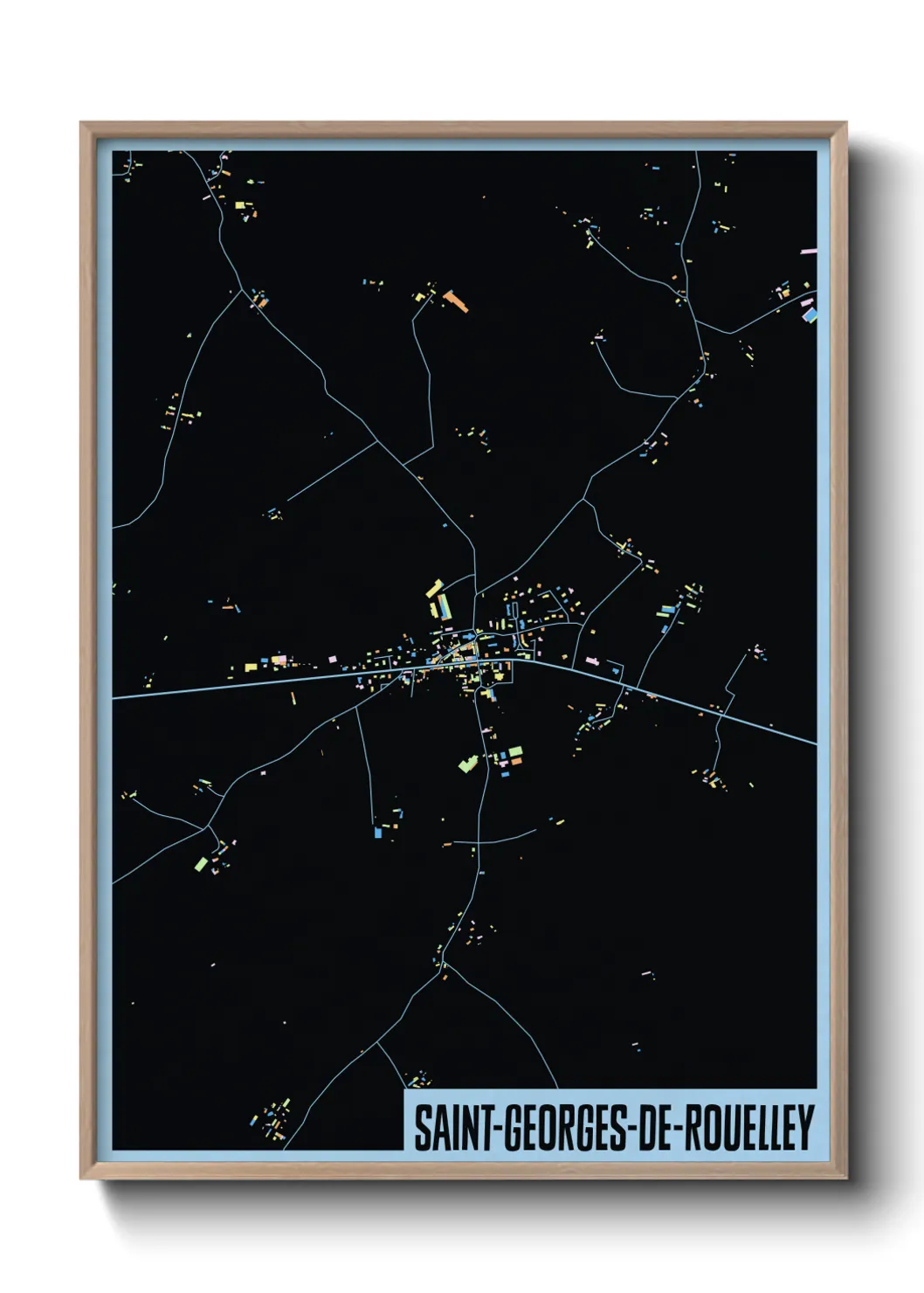 Une affiche de carte sur Saint-Georges-de-Rouelley