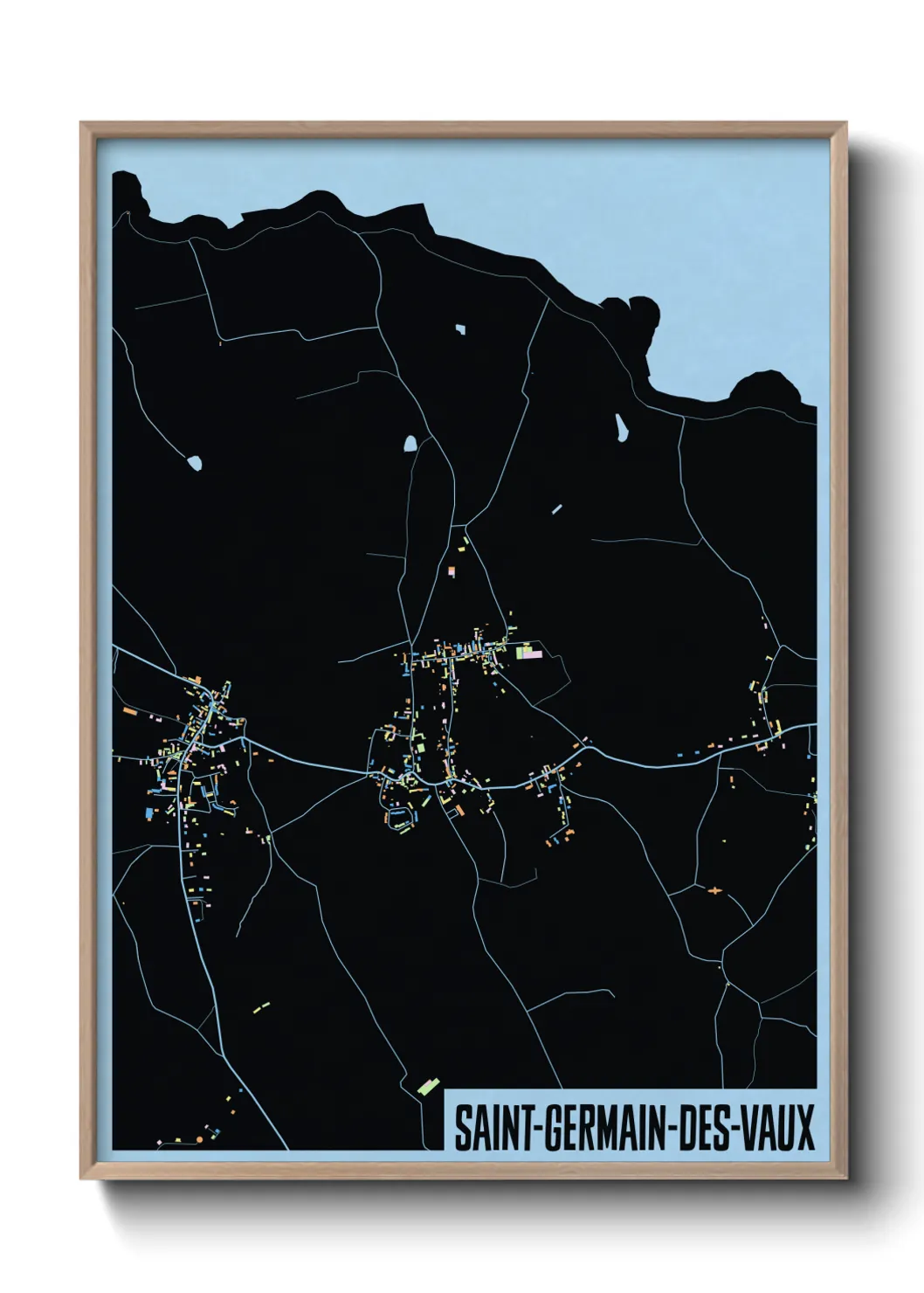 Une affiche de carte sur Saint-Germain-des-Vaux