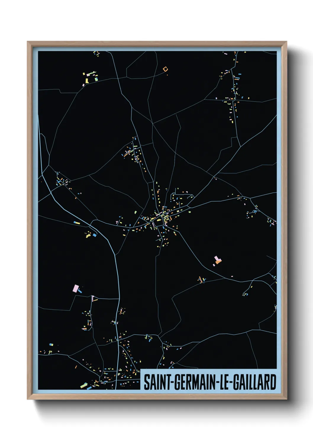 Une affiche de carte sur Saint-Germain-le-Gaillard