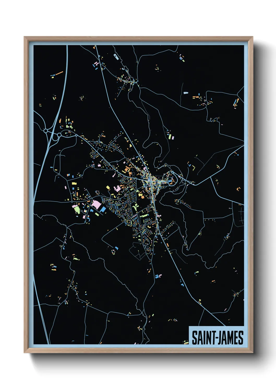 Une affiche de carte sur Saint-James