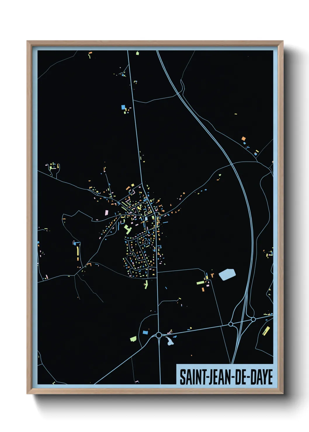 Une affiche de carte sur Saint-Jean-de-Daye