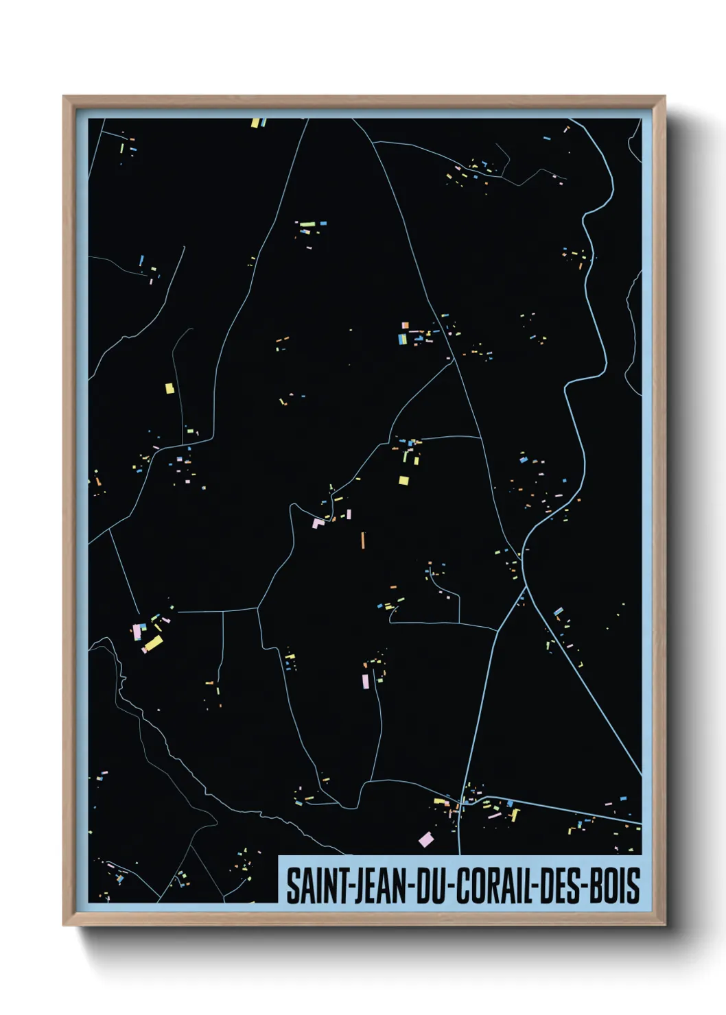 Une affiche de carte sur Saint-Jean-du-Corail-des-Bois