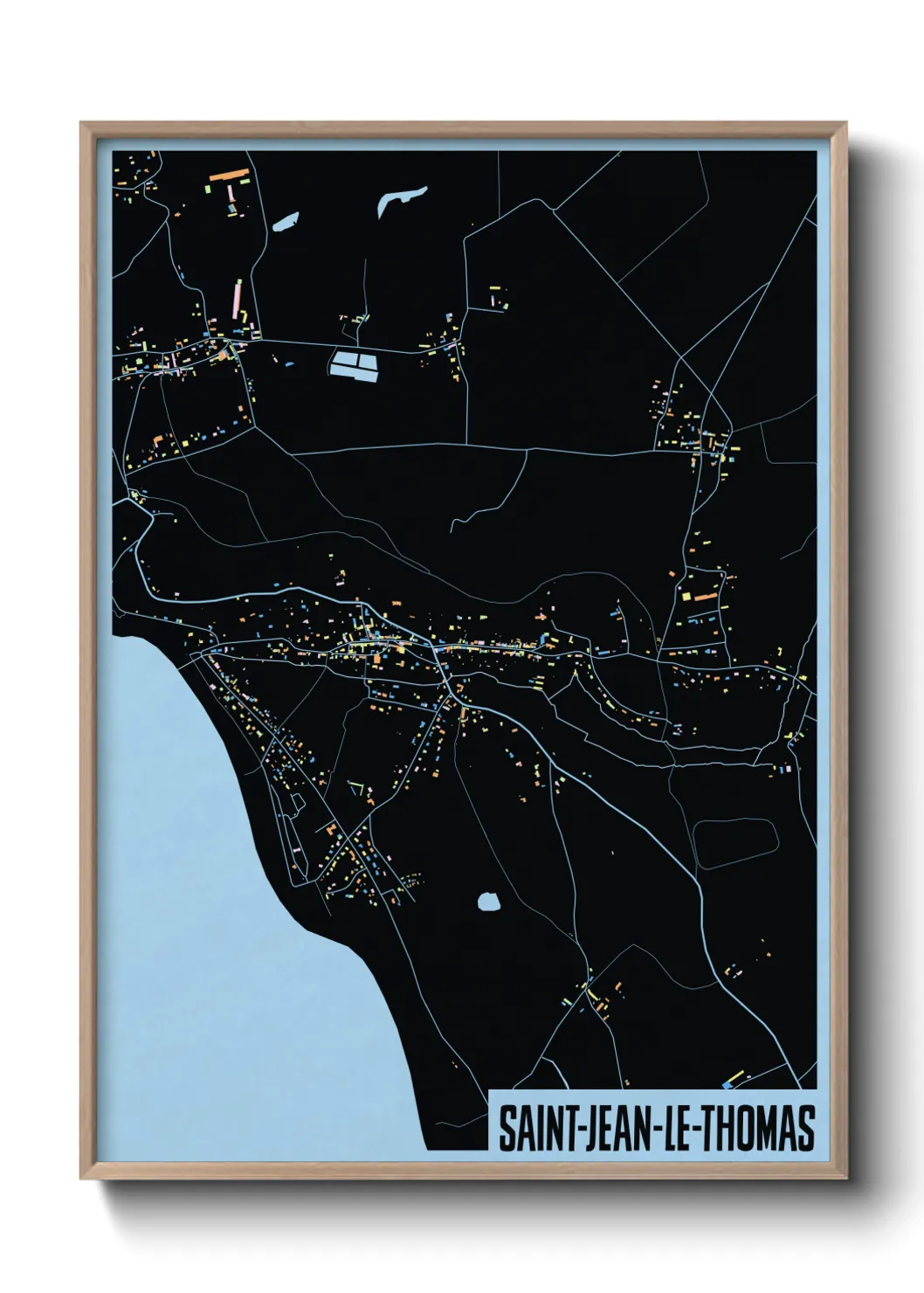 Une affiche de carte sur Saint-Jean-le-Thomas