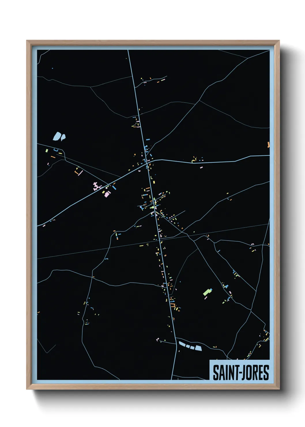 Une affiche de carte sur Saint-Jores